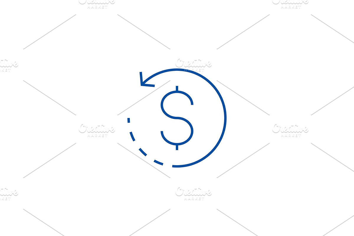 Coin with round arrow line icon in Illustrations - product preview 8