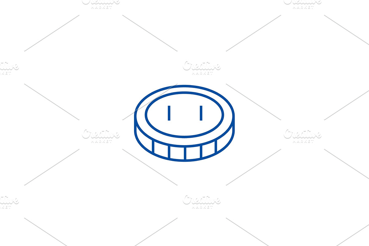 Coin,cent line icon concept. Coin in Illustrations - product preview 8