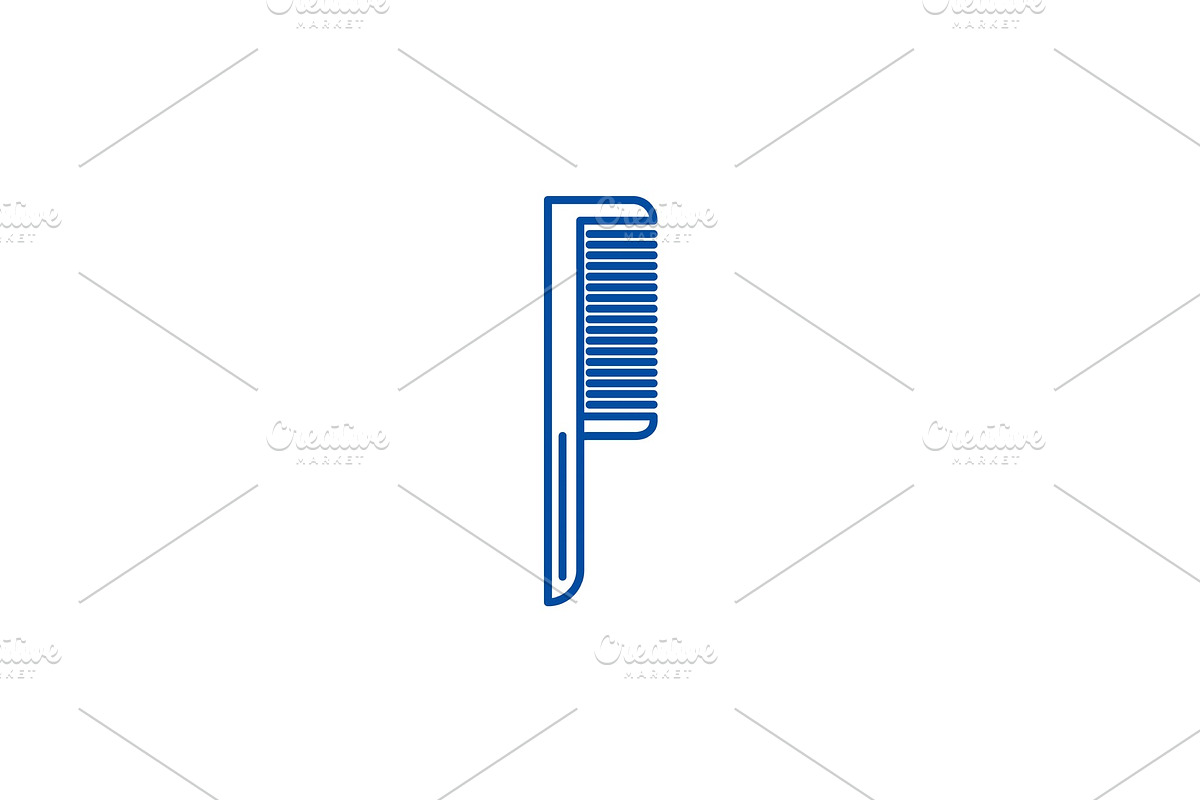 Comb one line icon concept. Comb one in Illustrations - product preview 8