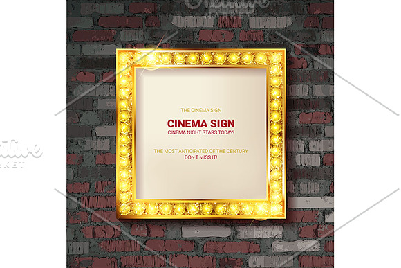 Set cinema golden square frames in Graphics - product preview 1