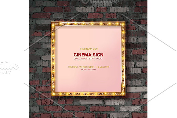 Set cinema golden square frames in Graphics - product preview 2