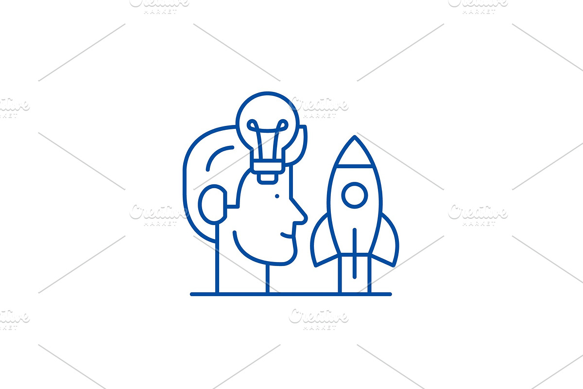 Coming up with ideas line icon in Illustrations - product preview 8