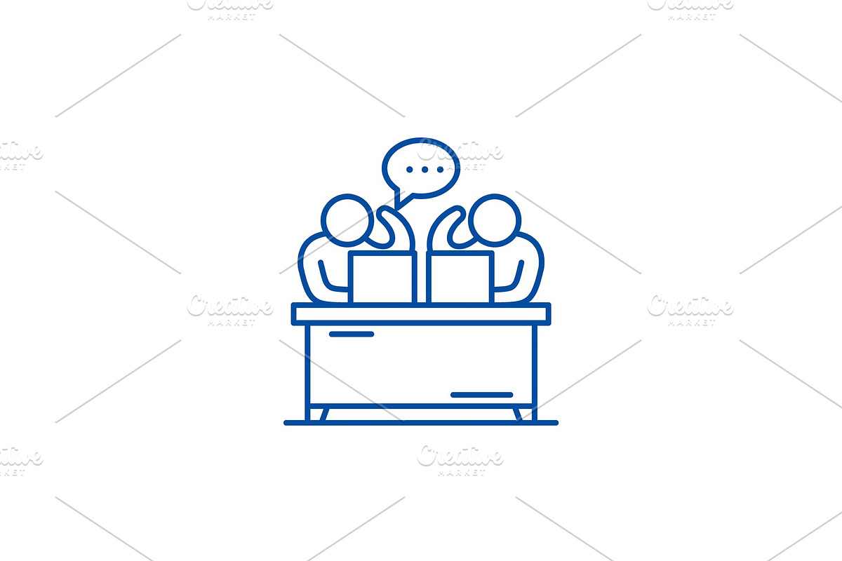 Commentators line icon concept in Illustrations - product preview 8