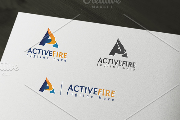 A Letter and Fire Logo in Logo Templates - product preview 5