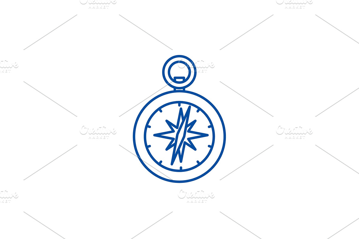 Compass line icon concept. Compass in Objects - product preview 8