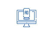 Computer advertising line icon