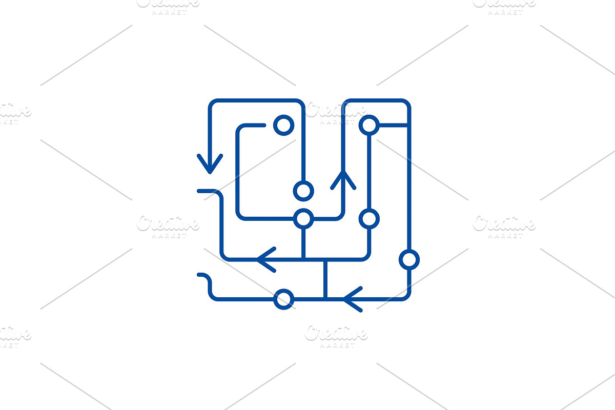 Computer algorithms line icon in Illustrations - product preview 8