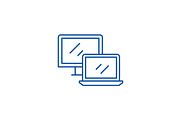 Computer and laptop line icon