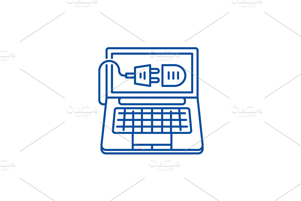 Computer connection line icon in Illustrations - product preview 8