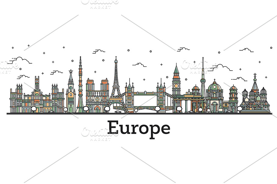 Famous Landmarks in Europe. in Illustrations - product preview 8