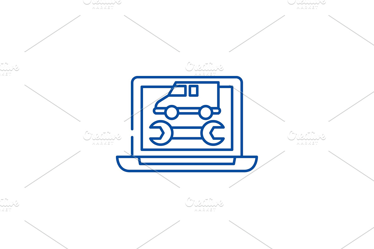Computer diagnostics line icon in Illustrations - product preview 8