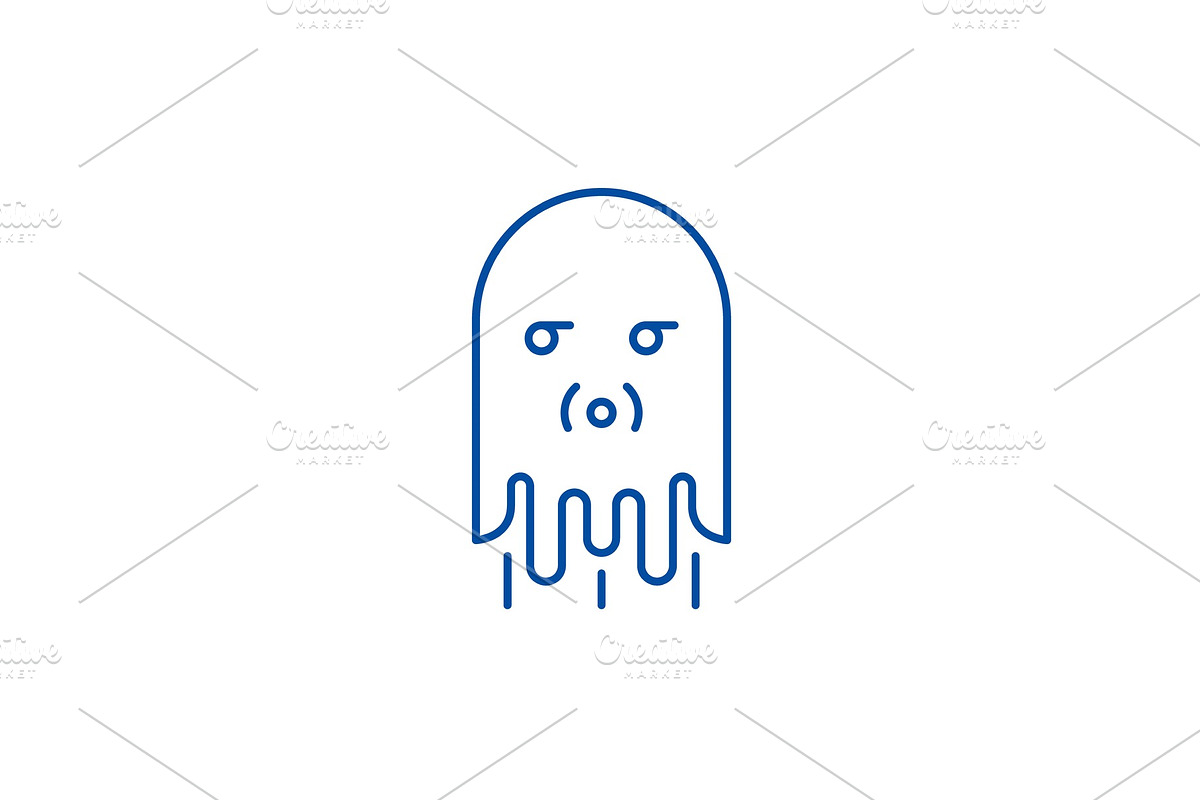 Computer monster line icon concept in Illustrations - product preview 8
