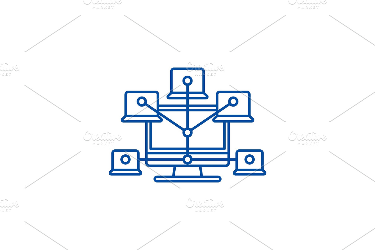 Computer network line icon concept in Illustrations - product preview 8