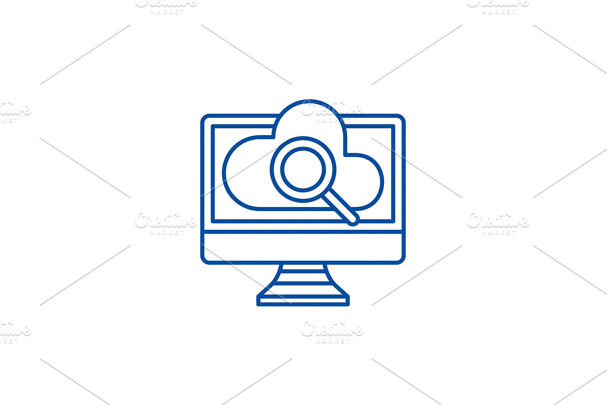 Computer online search line icon in Illustrations - product preview 8