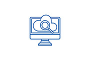 Computer online search line icon