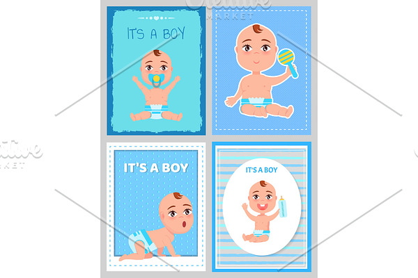 Its Boy Posters Set with Toddler