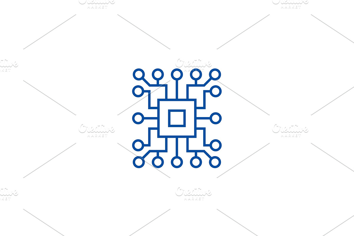 Computer science,circuit line icon in Illustrations - product preview 8