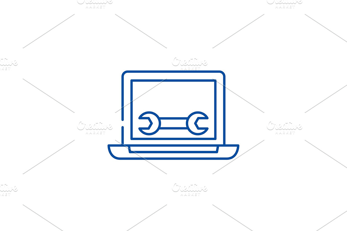 Computer service line icon concept in Illustrations - product preview 8