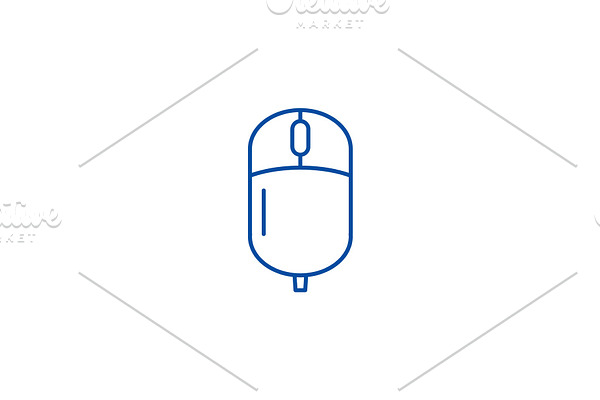 Computer wireless mouse line icon