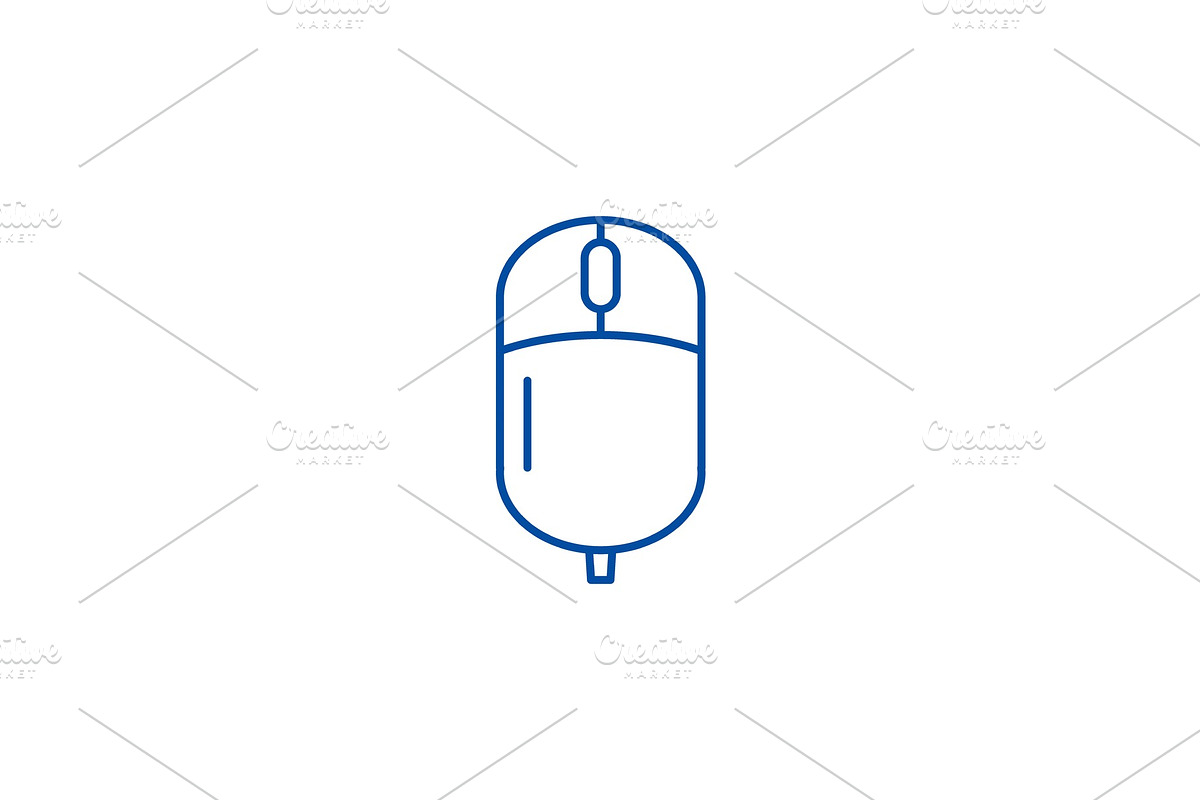 Computer wireless mouse line icon in Illustrations - product preview 8