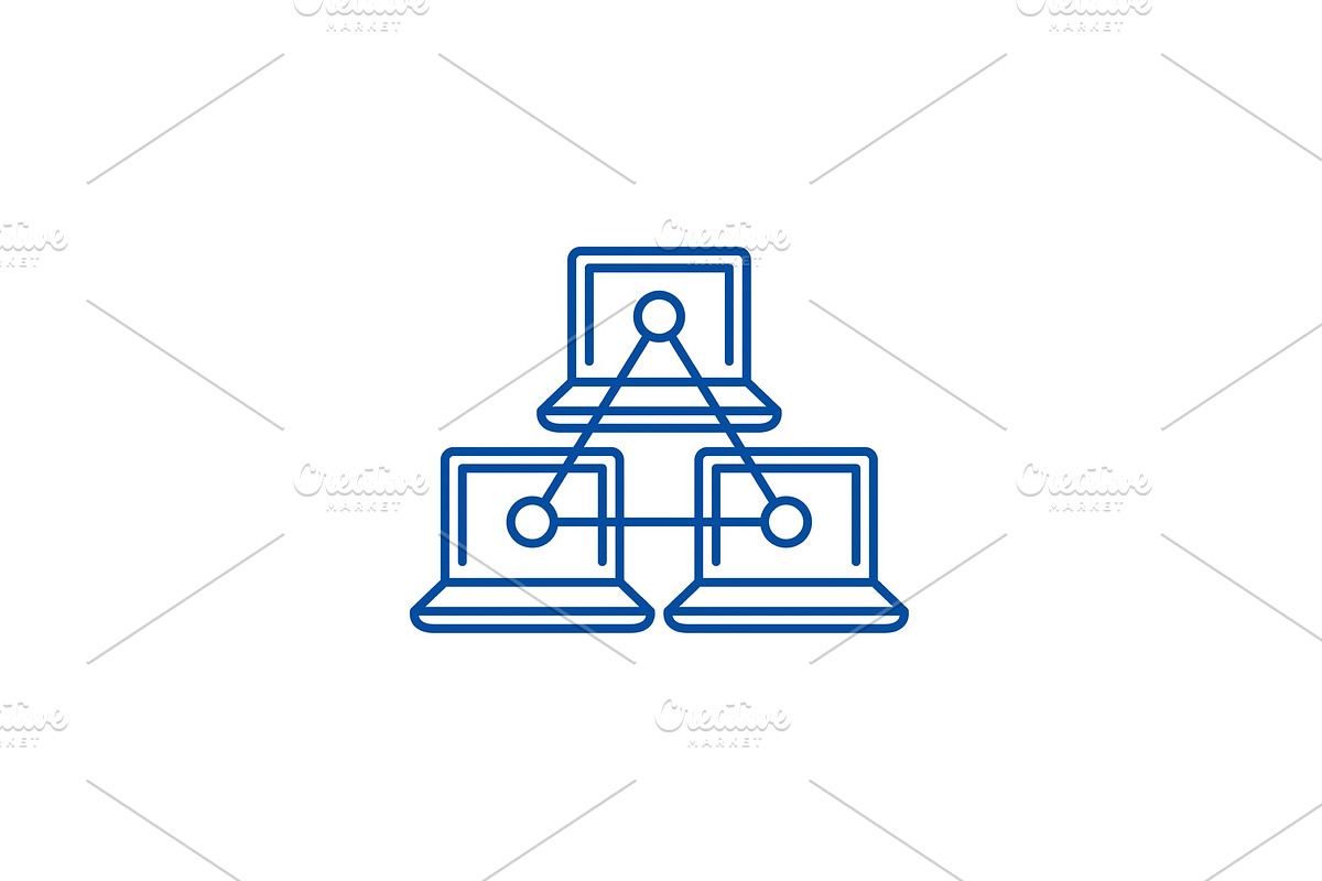 Computer working group line icon in Illustrations - product preview 8