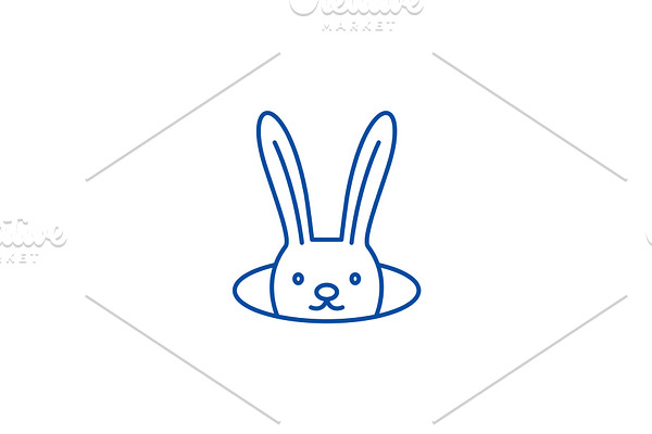 Conjure hare line icon concept