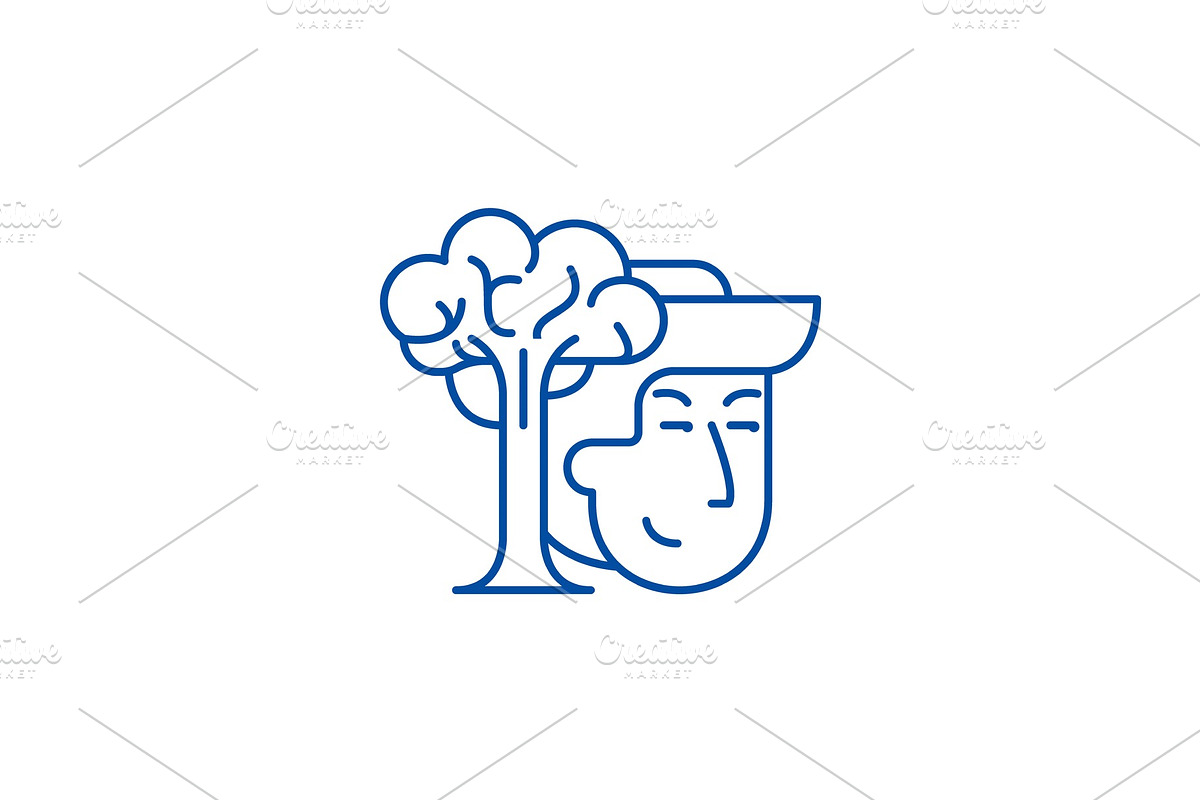 Conservationists line icon concept in Illustrations - product preview 8