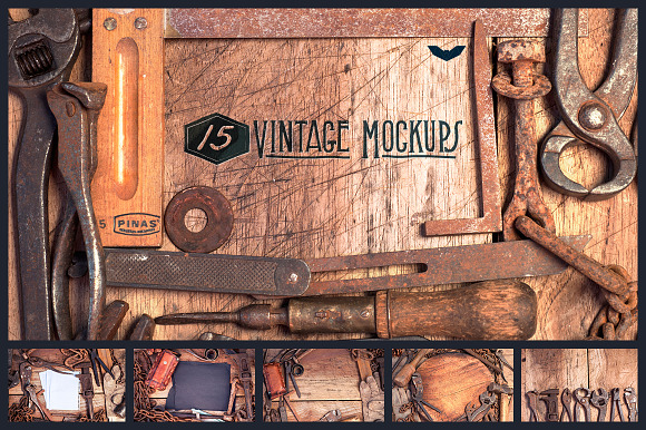 15 Vintage Mockups in Mockup Templates - product preview 5