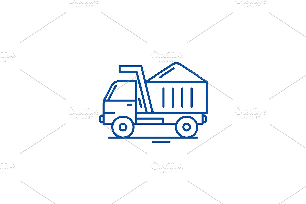 Construction machine line icon in Illustrations - product preview 8