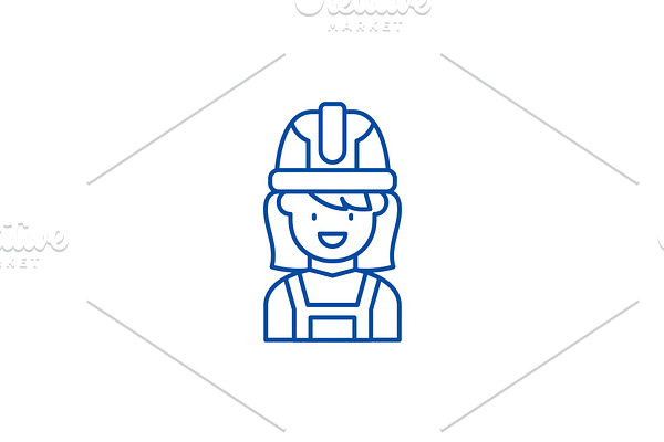 Construction master line icon