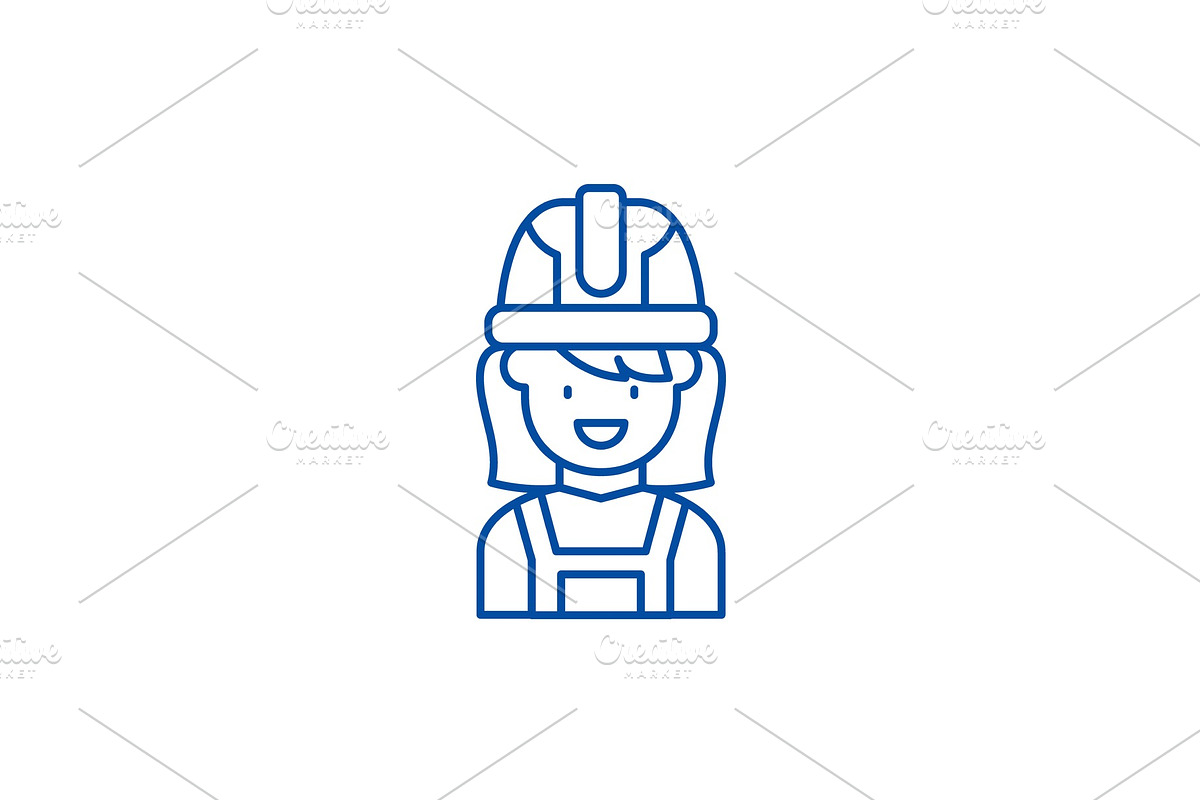 Construction master line icon in Illustrations - product preview 8