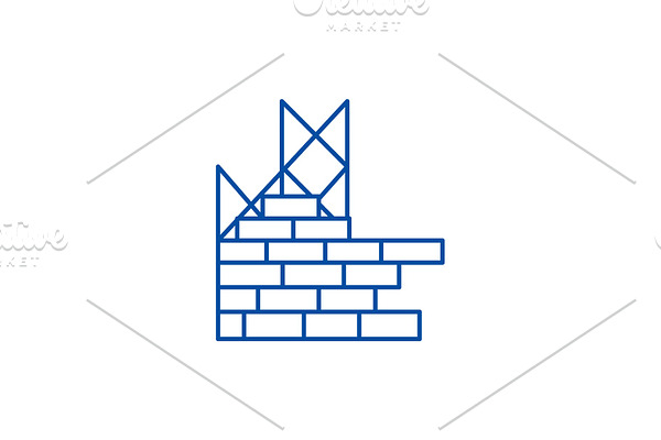 Construction, building brick wall