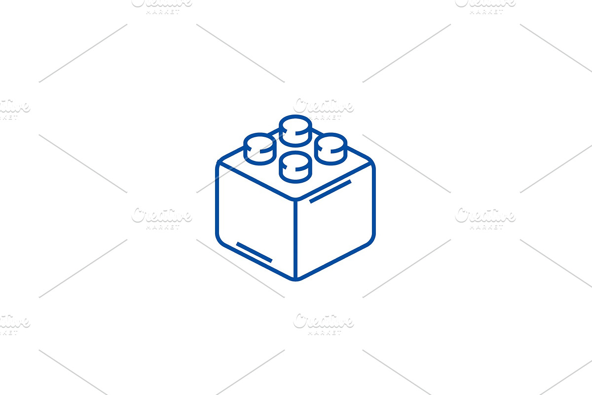 Constructor bricks line icon concept in Illustrations - product preview 8