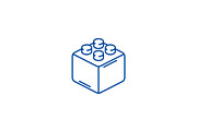 Constructor bricks line icon concept