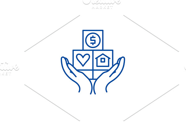 Consumer insurance line icon concept