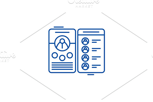 Contact book line icon concept