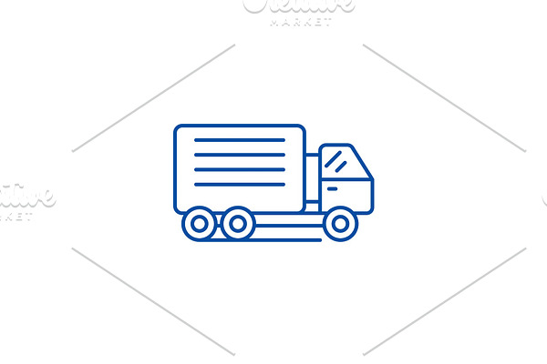 Container ship line icon concept