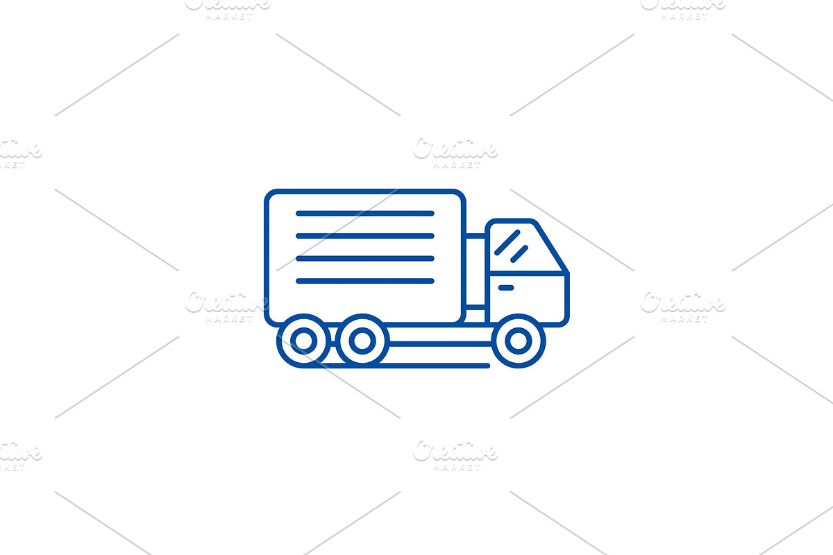Container ship line icon concept in Illustrations - product preview 8
