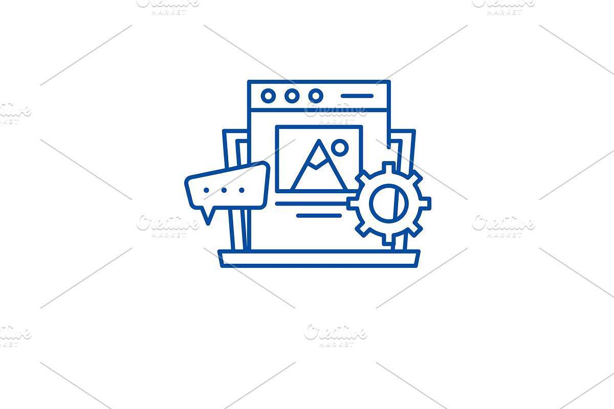 Content management line icon concept in Illustrations - product preview 8