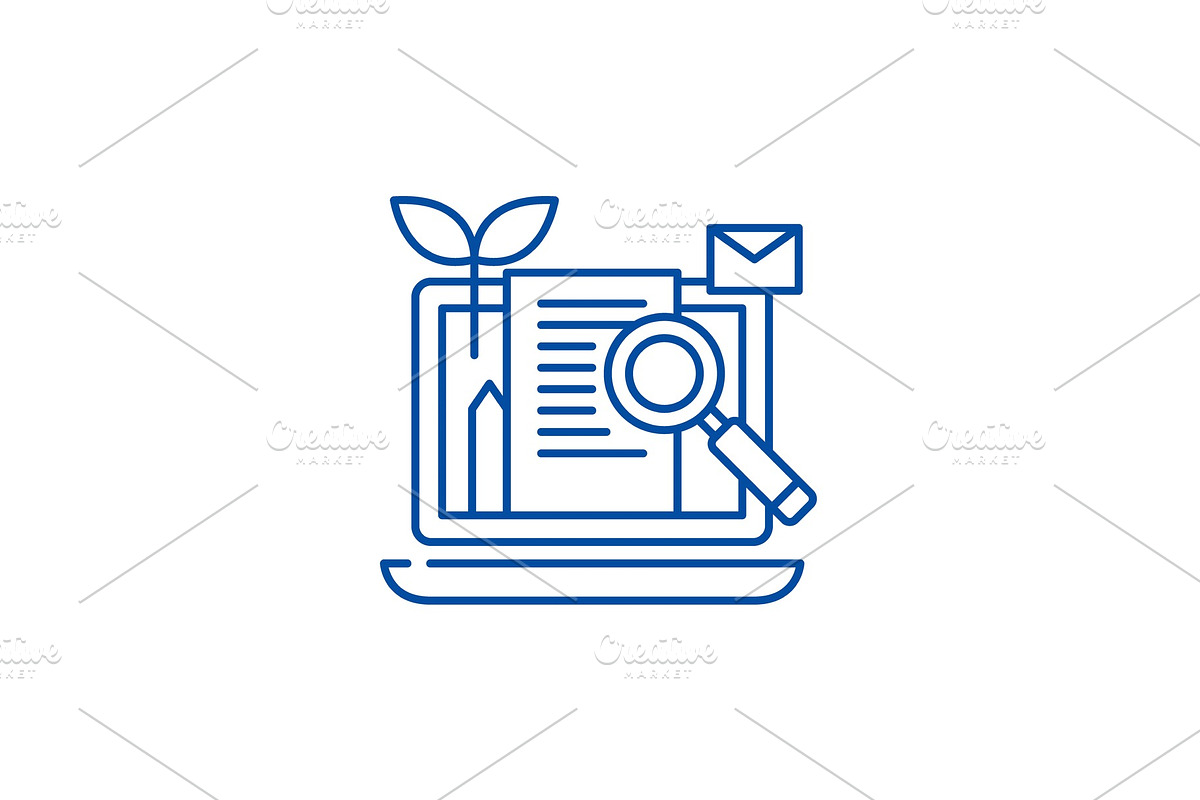 Content marketing line icon concept in Illustrations - product preview 8