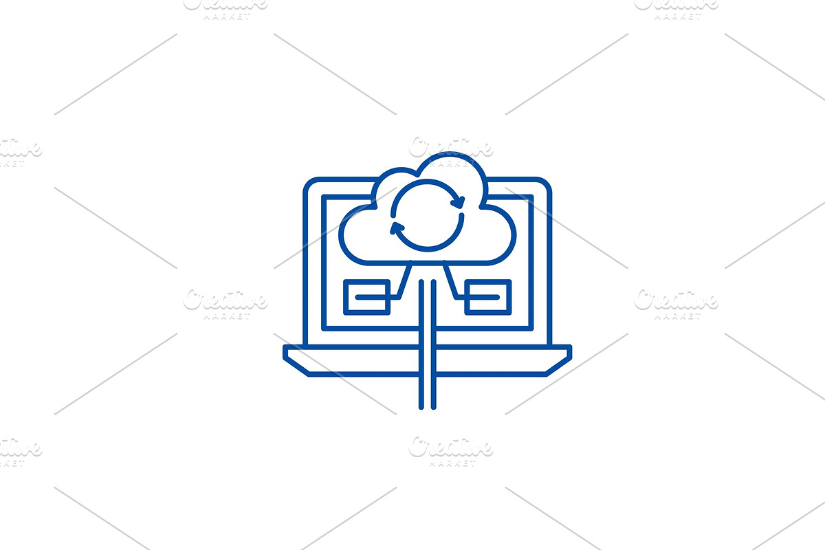 Content synchronization line icon in Illustrations - product preview 8