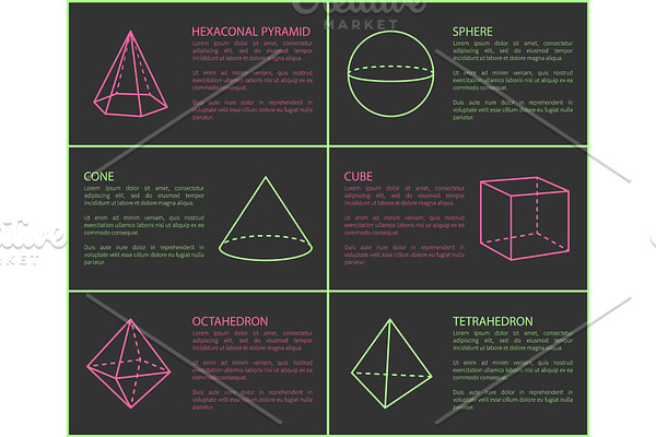 Hexagonal Pyramid and Sphere Vector