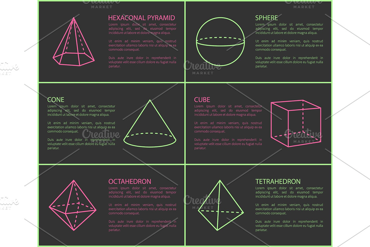 Hexagonal Pyramid and Sphere Vector in Objects - product preview 8