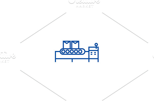 Conveyor belt line icon concept