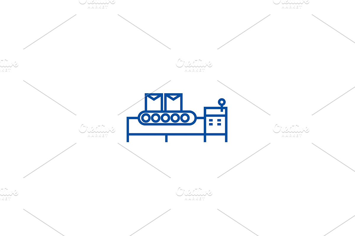 Conveyor belt line icon concept in Illustrations - product preview 8