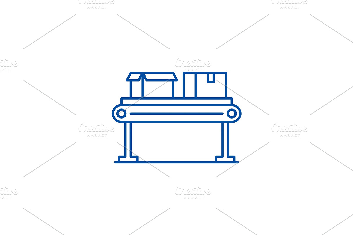 Conveyor line line icon concept in Illustrations - product preview 8