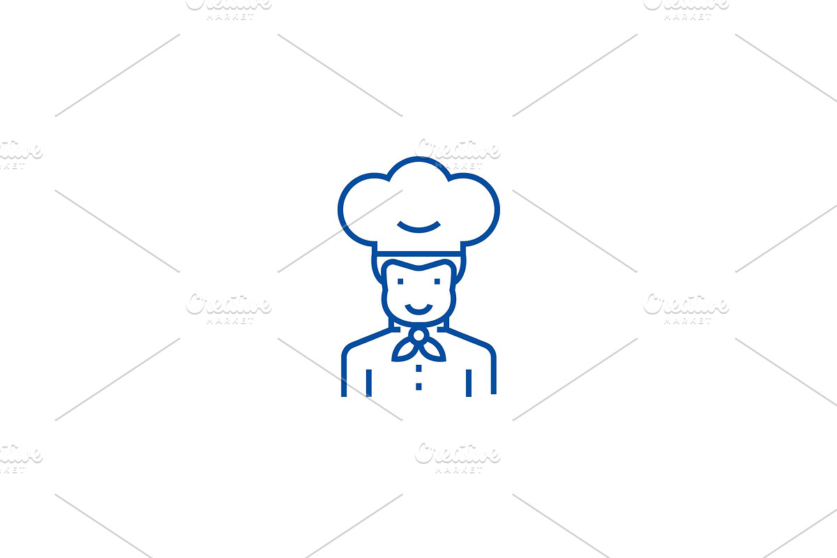 Cook line icon concept. Cook flat in Illustrations - product preview 8