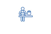 Cooking class line icon concept