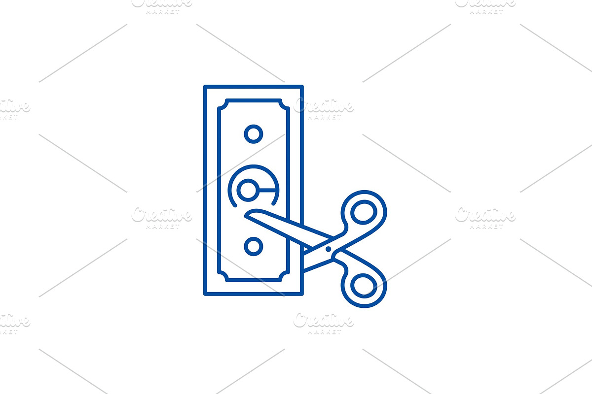 Cost reduction line icon concept in Illustrations - product preview 8