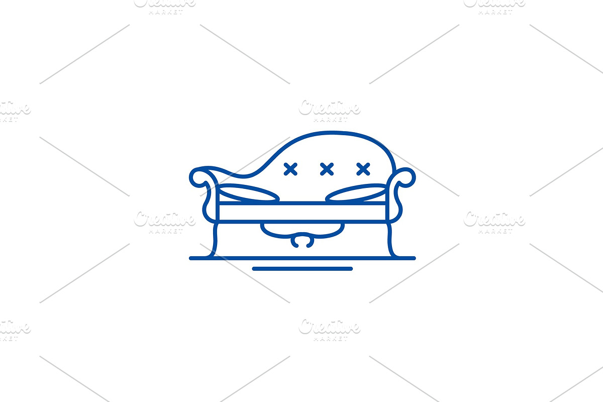 Couch line icon concept. Couch flat in Objects - product preview 8